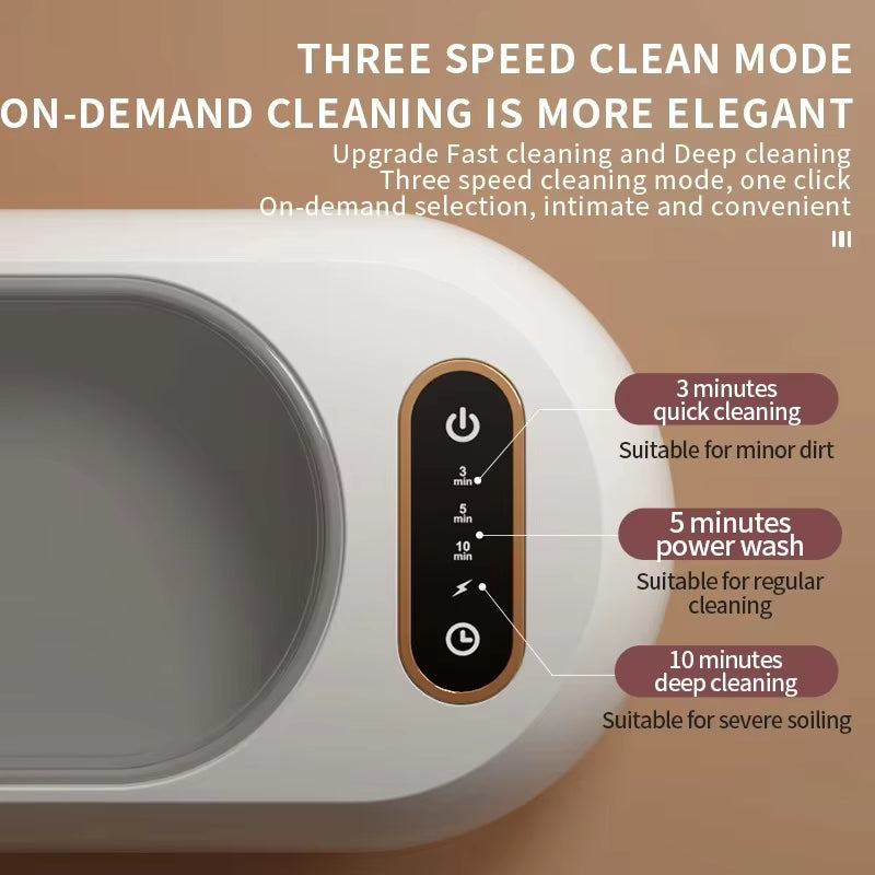 45KHz Multi-Purpose Ultrasonic Cleaner for Glasses & Jewelry - High-Frequency Bath with Safe & Efficient Cleaning, Home