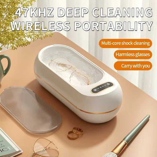 45KHz Multi-Purpose Ultrasonic Cleaner for Glasses & Jewelry - High-Frequency Bath with Safe & Efficient Cleaning, Home