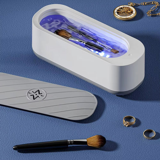 Ultrasonic Jewelry Cleaner Machine, Professional Sonic Cleaner with One-Touch, Rechargeable for Rings Glasses Dentures
