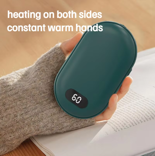 USB Rechargeable Hand Warmer Power Bank – 2-in-1 Mini Electric Heater.