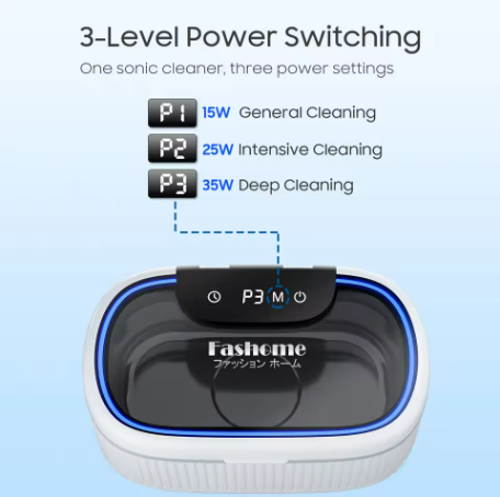 550ml Ultrasonic Cleaner, 45kHz Portable Jewelry Glasses Cleaning Machine, Deep Cleaning Ultrasound Appliance With 100ml Cleaning Solution, 5 Timer, 3 Power Levels, Degas Mode