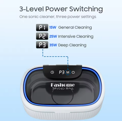550ml Ultrasonic Cleaner, 45kHz Portable Jewelry Glasses Cleaning Machine, Deep Cleaning Ultrasound Appliance With 100ml Cleaning Solution, 5 Timer, 3 Power Levels, Degas Mode