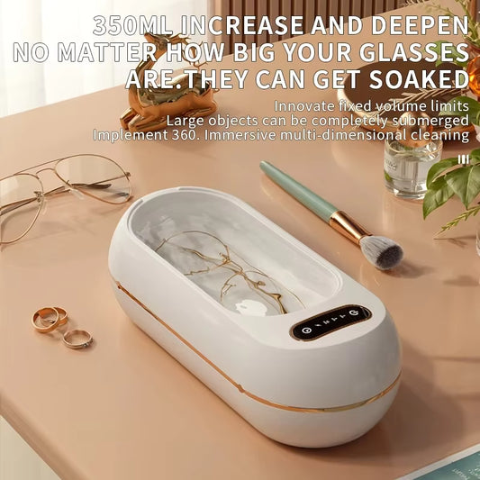 45KHz Multi-Purpose Ultrasonic Cleaner for Glasses & Jewelry - High-Frequency Bath with Safe & Efficient Cleaning, Home